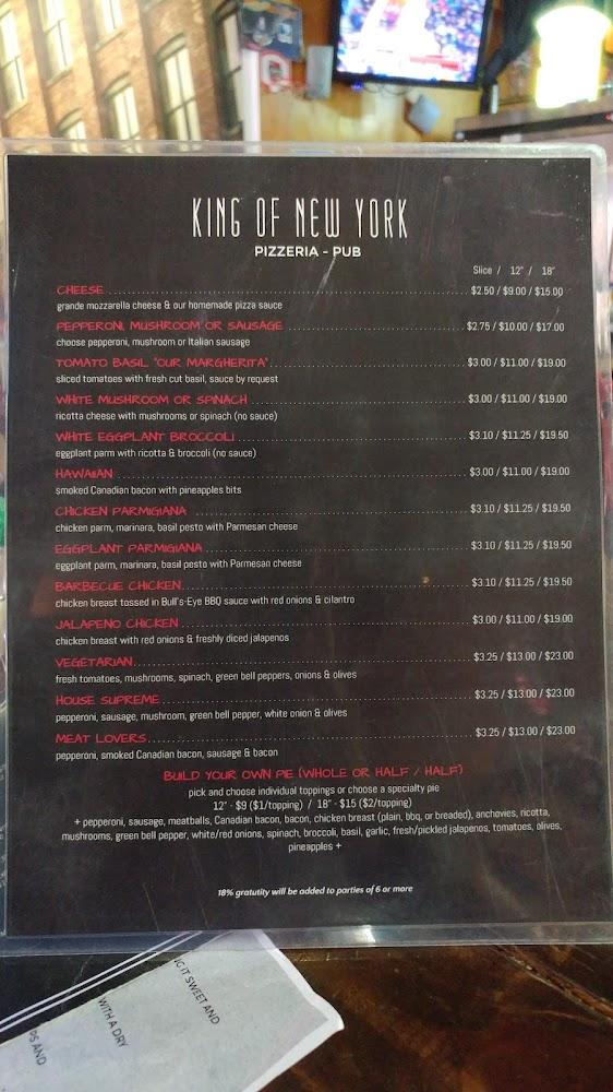 King Of New York Pizzeria Pub Menu image 3